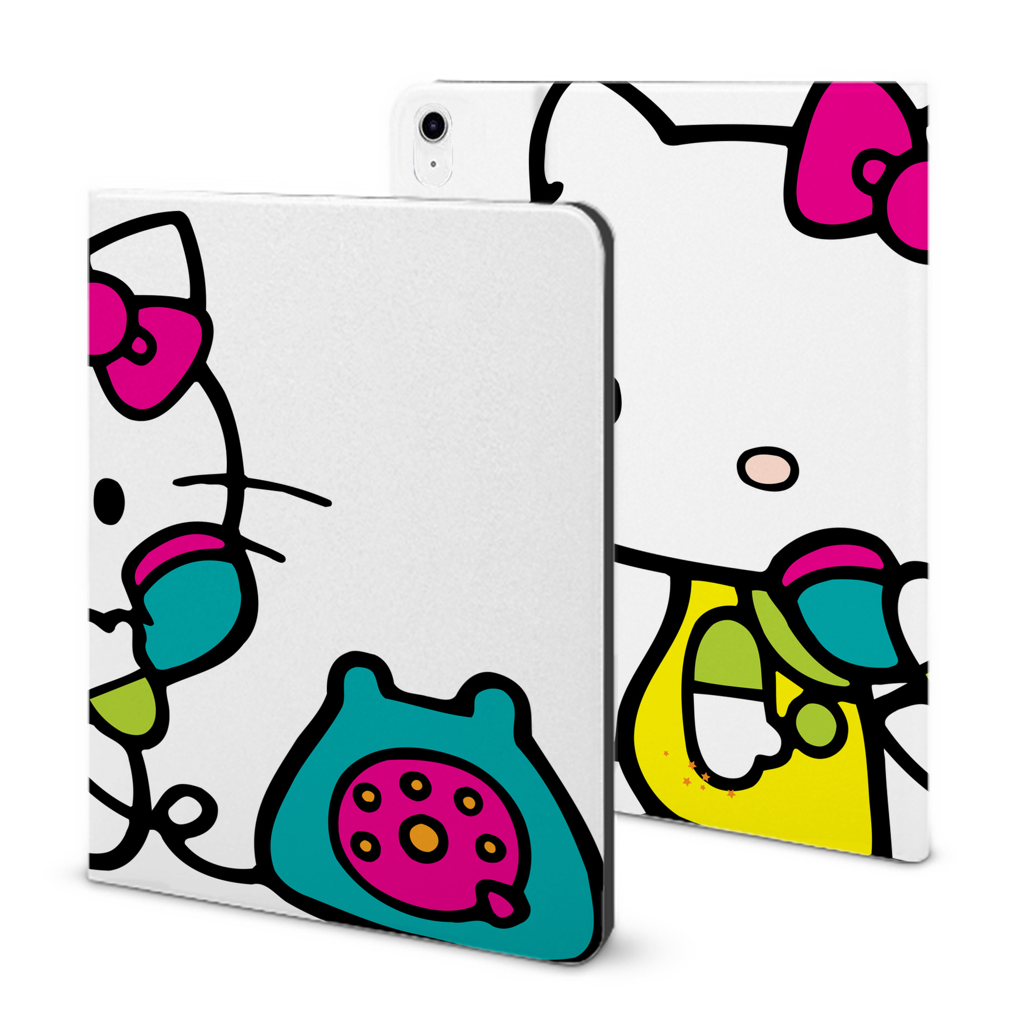 （画像用） Hello Kitty ハローキティ IPad ケース ブック型 PUレザー TPU 耐衝撃 軽量 薄型 ペン収納なし 全面保護 IPad 各モデル対応